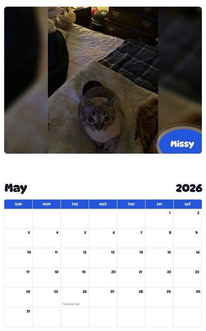 2026 - 2027 Missy - Pawidols Pet Calendar
