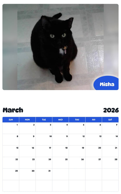 November 2025 - October 2026 Misha - Pawidols Pet Calendar