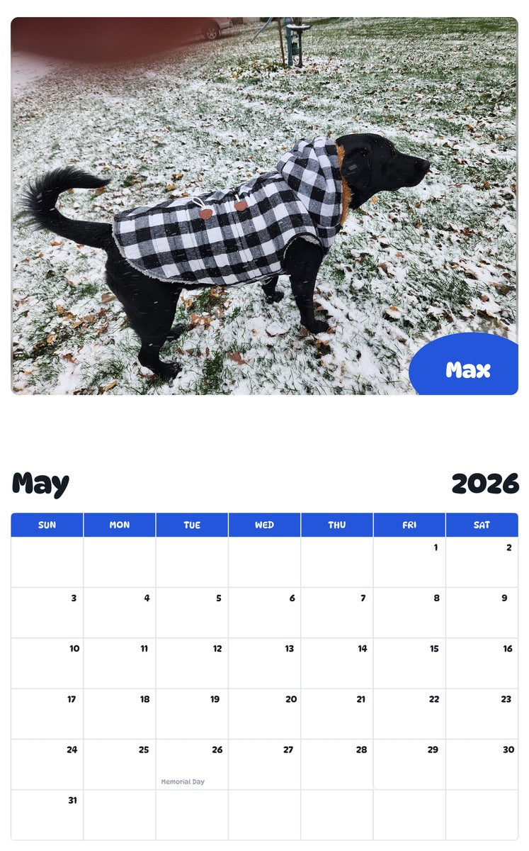 2026 - 2027 Max - Pawidols Pet Calendar