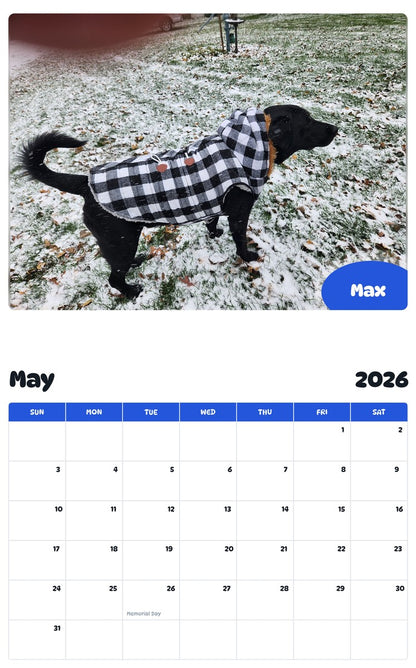 2026 - 2027 Max - Pawidols Pet Calendar