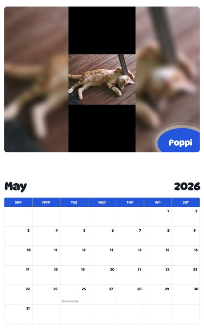 2026 - 2027 Poppi - Pawidols Pet Calendar