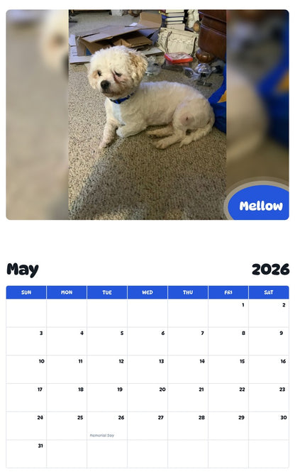 2026 - 2027 Mellow - Pawidols Pet Calendar