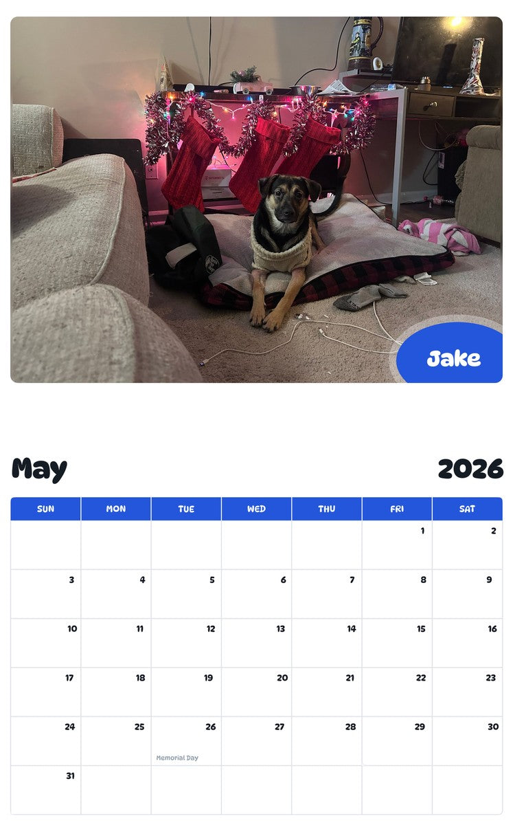2026 - 2027 Jake - Pawidols Pet Calendar