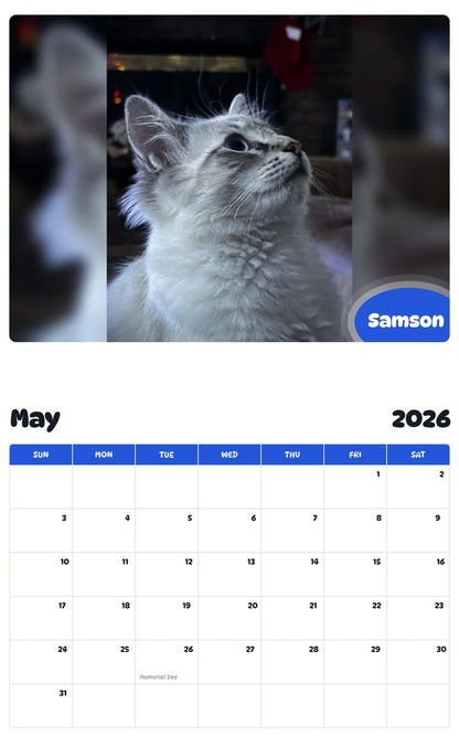 2026 - 2027 Samson - Pawidols Pet Calendar