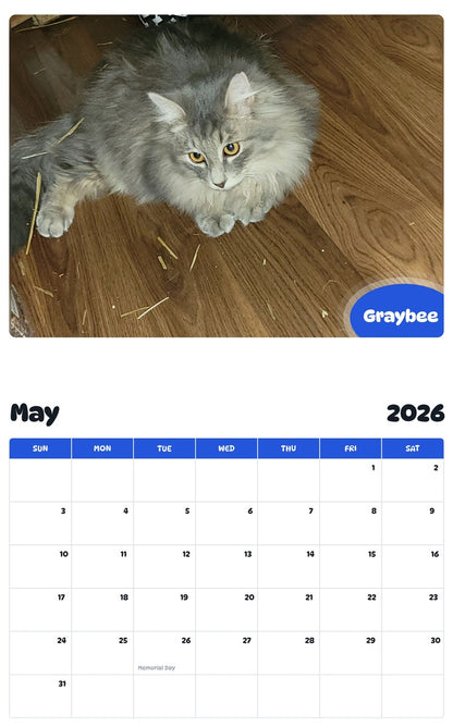 2026 - 2027 Graybee - Pawidols Pet Calendar