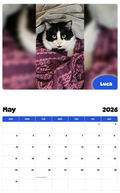 2026 - 2027 Luca - Pawidols Pet Calendar