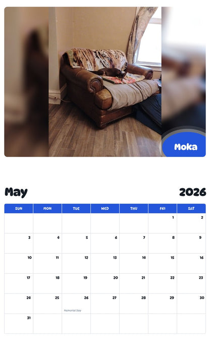 2026 - 2027 Moka - Pawidols Pet Calendar