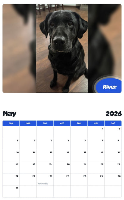 2026 - 2027 River - Pawidols Pet Calendar