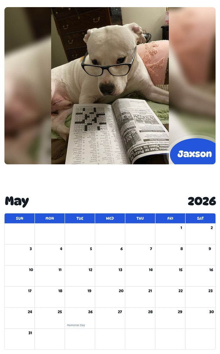 2026 - 2027 Jaxson - Pawidols Pet Calendar