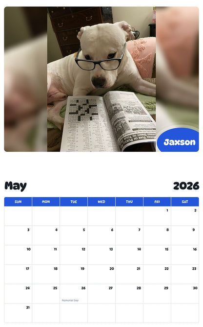 2026 - 2027 Jaxson - Pawidols Pet Calendar