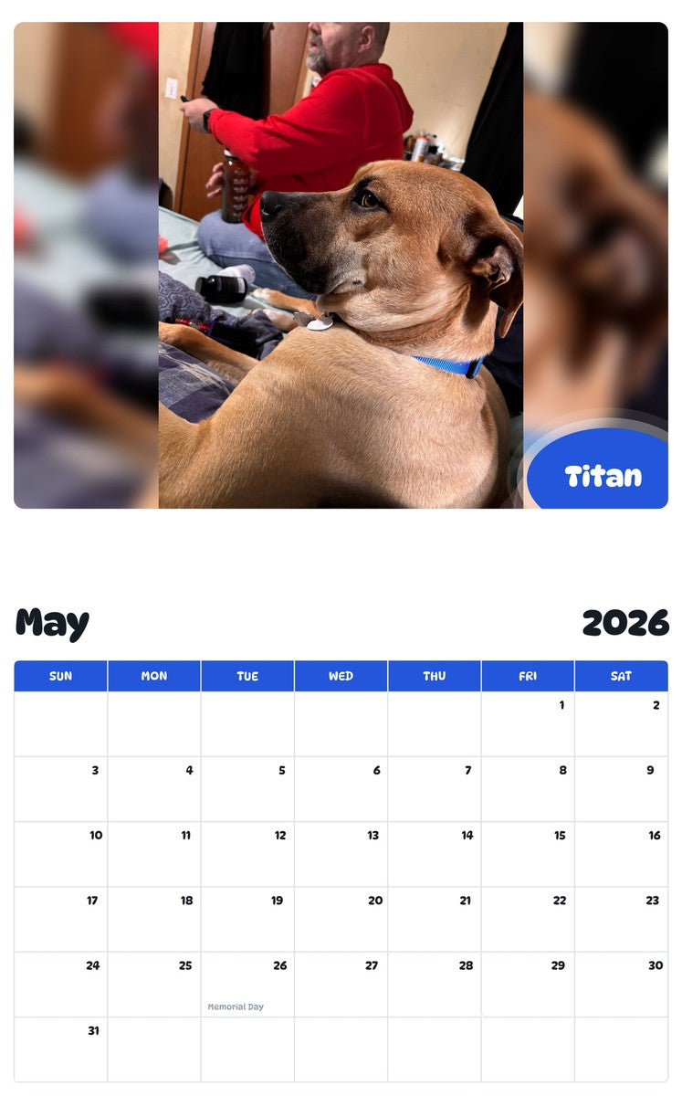2026 - 2027 Titan - Pawidols Pet Calendar