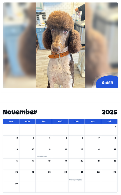July 2025 - June 2026 River - Pawidols Pet Calendar