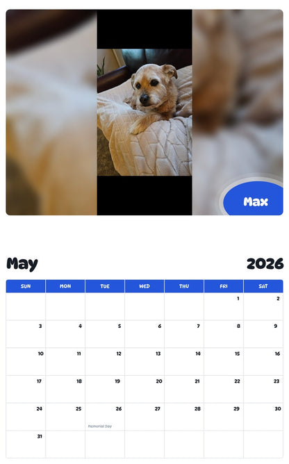 2026 - 2027 Max - Pawidols Pet Calendar