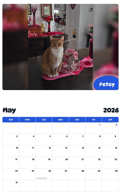 2026 - 2027 Petey - Pawidols Pet Calendar