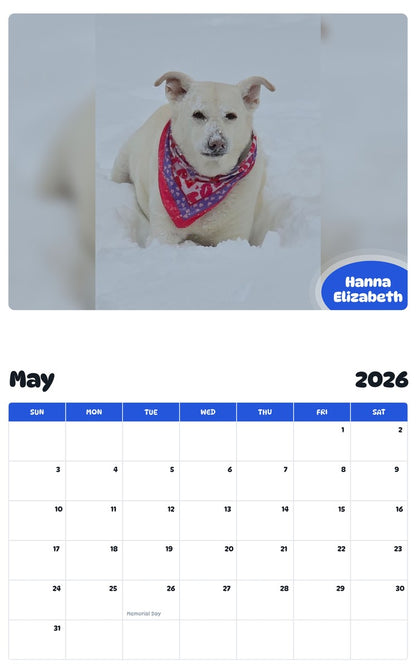 2026 - 2027 Hanna Elizabeth - Pawidols Pet Calendar