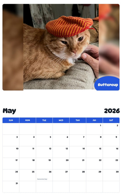 2026 - 2027 Buttercup - Pawidols Pet Calendar