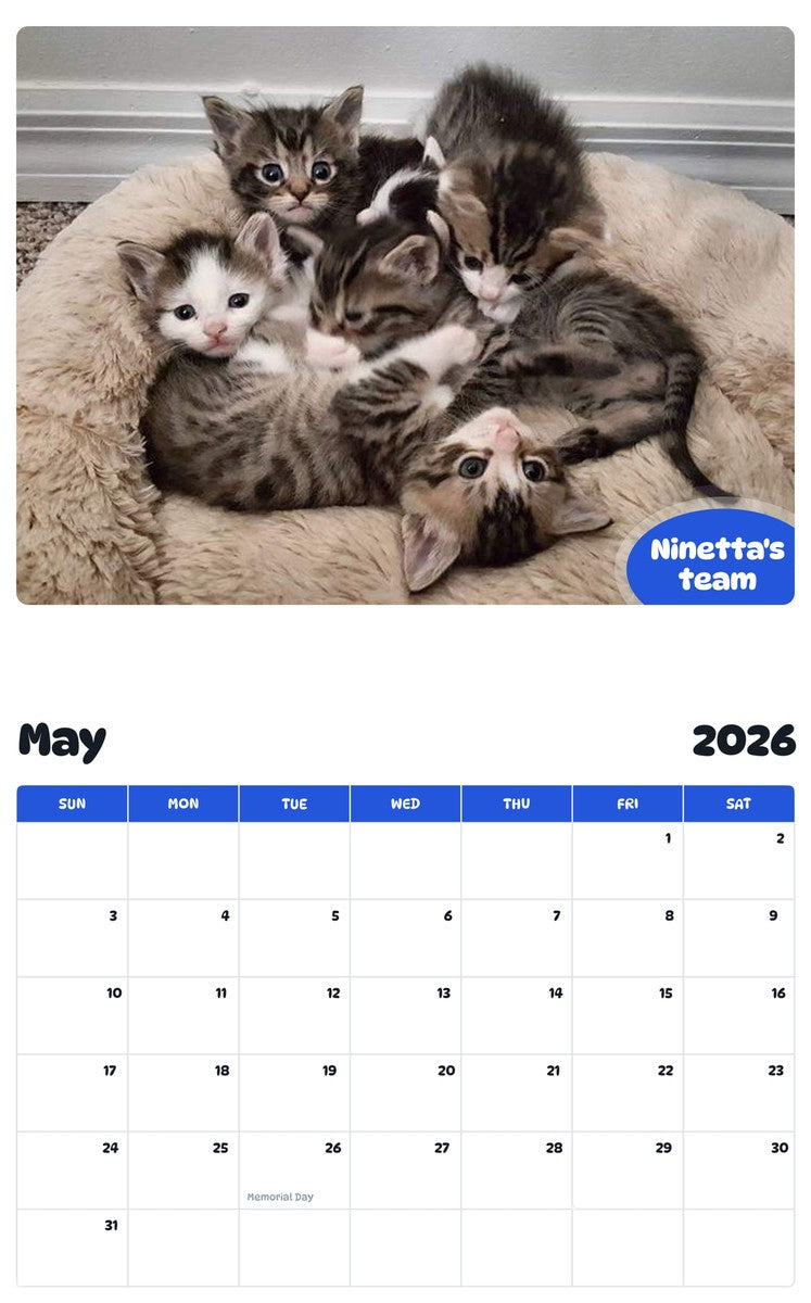 2026 - 2027 Ninetta's team - Pawidols Pet Calendar