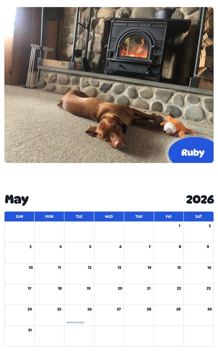 2026 - 2027 Ruby - Pawidols Pet Calendar