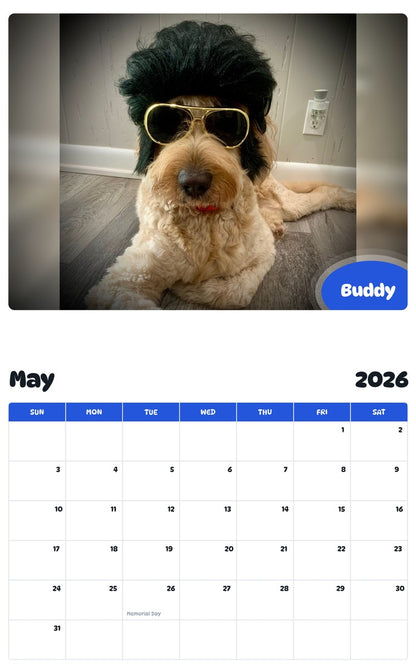 2026 - 2027 Buddy - Pawidols Pet Calendar