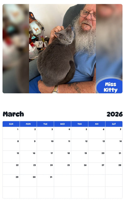 November 2025 - October 2026 Miss Kitty - Pawidols Pet Calendar