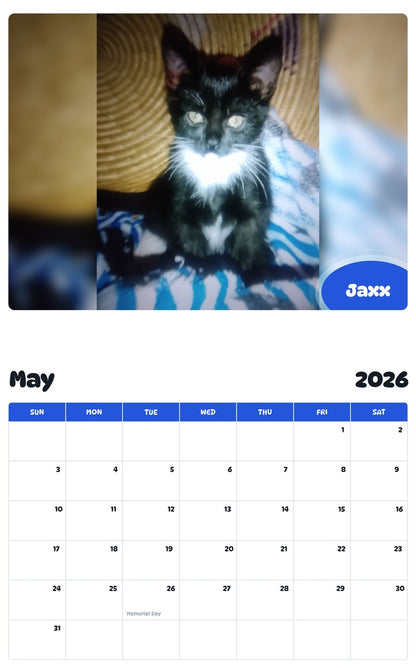 2026 - 2027 Jaxx - Pawidols Pet Calendar