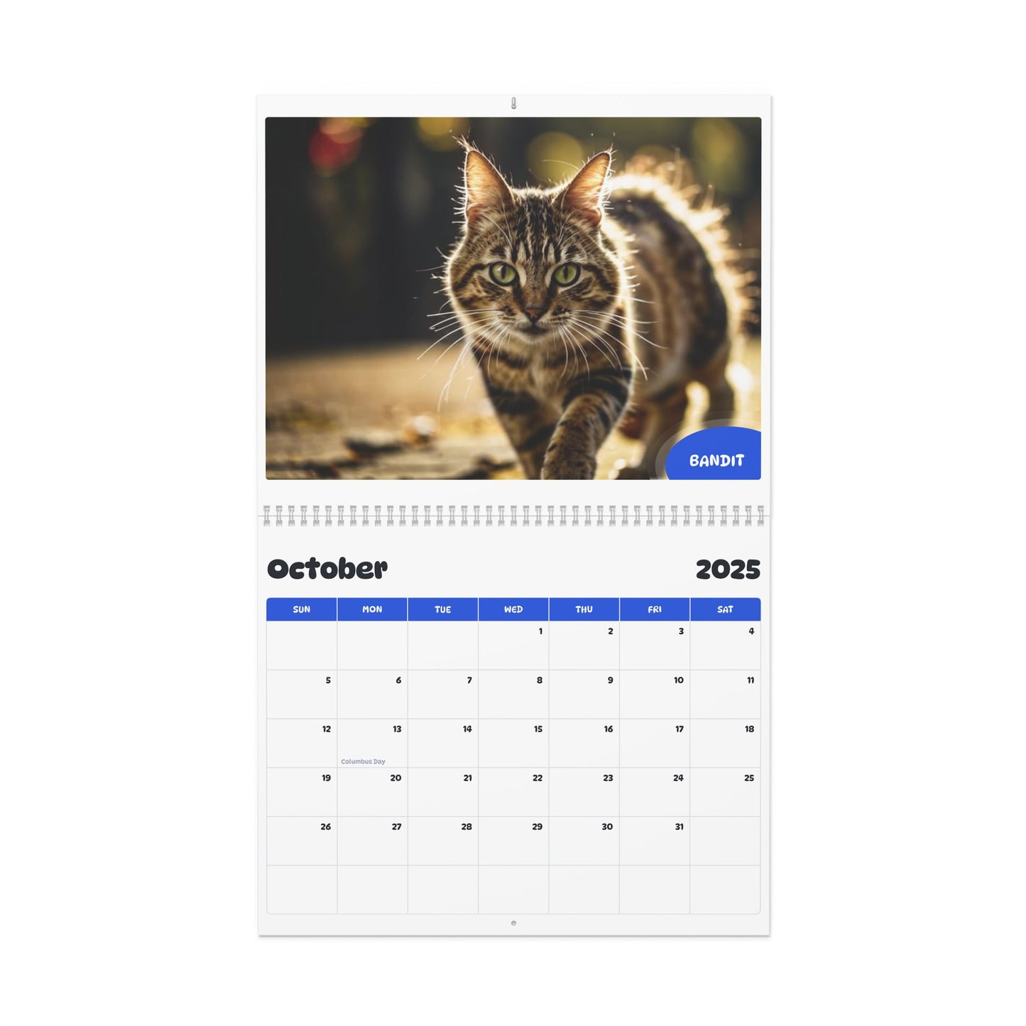 October 2025 - September 2026 Test-Cat1501 - Pawidols Pet Calendar Calendar