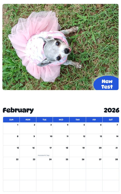 October 2025 - September 2026 New Test - Pawidols Pet Calendar