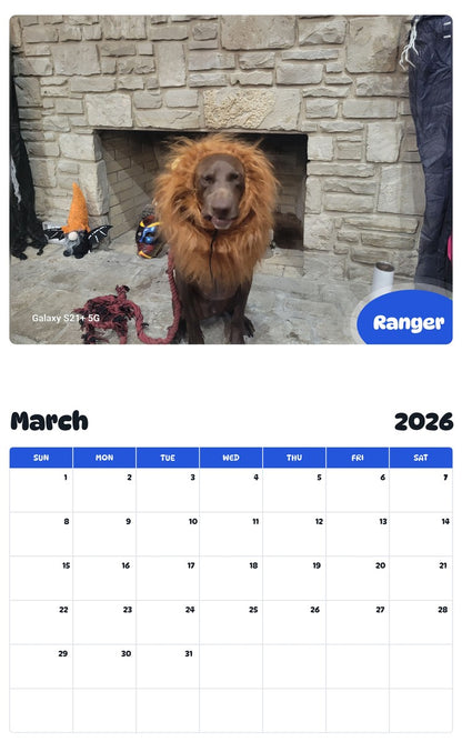 November 2025 - October 2026 Ranger - Pawidols Pet Calendar