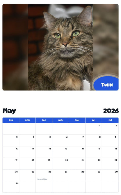 2026 - 2027 Twix - Pawidols Pet Calendar
