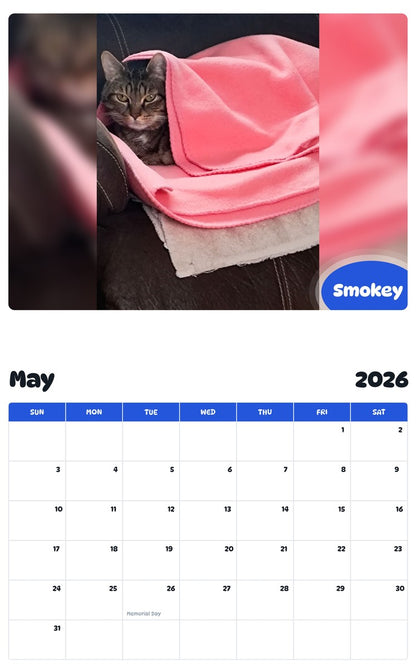 2026 - 2027 Smokey - Pawidols Pet Calendar