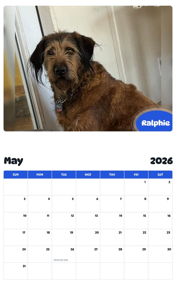 2026 - 2027 Ralphie - Pawidols Pet Calendar