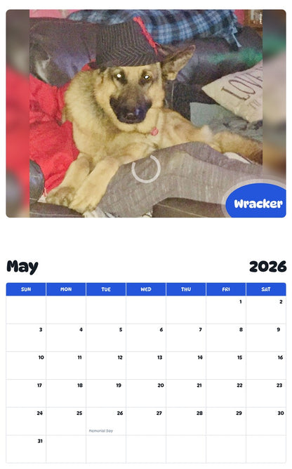 2026 - 2027 Wracker - Pawidols Pet Calendar