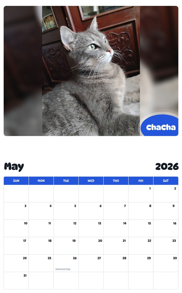 2026 - 2027 ChaCha - Pawidols Pet Calendar