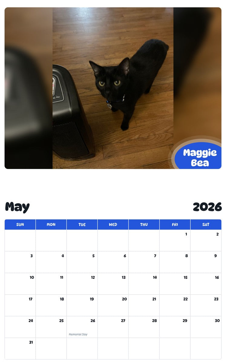 2026 - 2027 Maggie Bea - Pawidols Pet Calendar