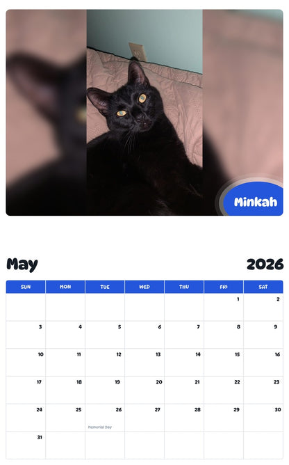 2026 - 2027 Minkah - Pawidols Pet Calendar