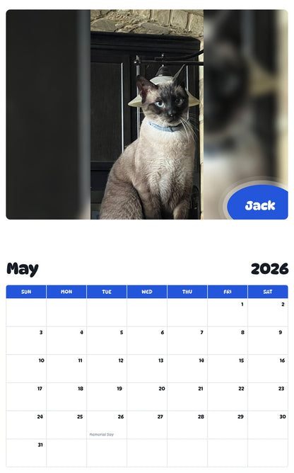 2026 - 2027 Jack - Pawidols Pet Calendar