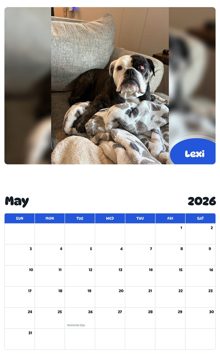 2026 - 2027 Lexi - Pawidols Pet Calendar