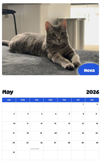 2026 - 2027 Nova - Pawidols Pet Calendar