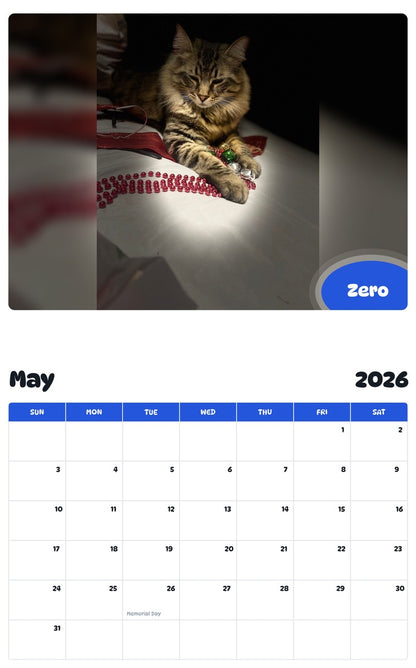 2026 - 2027 Zero - Pawidols Pet Calendar