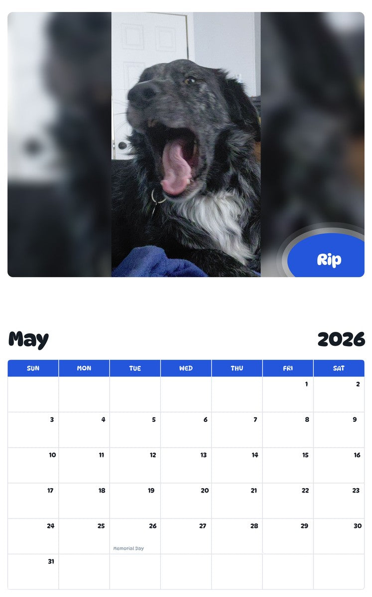 2026 - 2027 Rip - Pawidols Pet Calendar