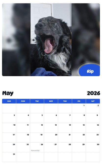 2026 - 2027 Rip - Pawidols Pet Calendar