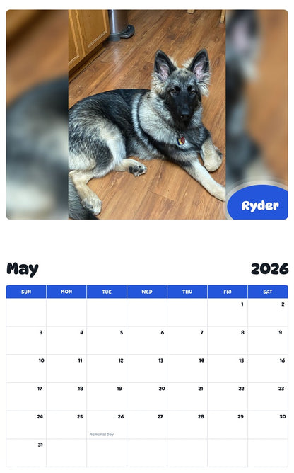2026 - 2027 Ryder - Pawidols Pet Calendar