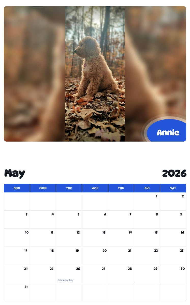 2026 - 2027 Annie - Pawidols Pet Calendar