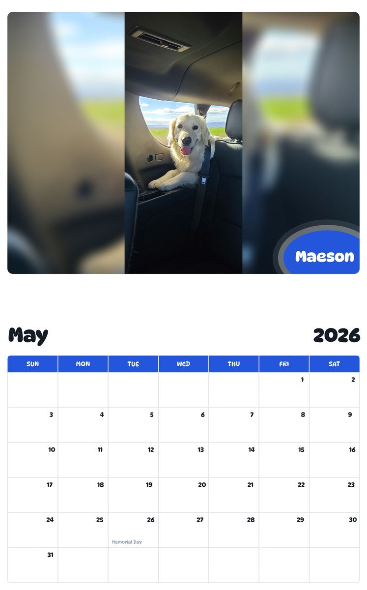 2026 - 2027 Maeson - Pawidols Pet Calendar