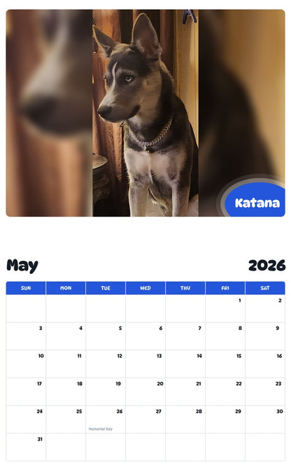 2026 - 2027 Katana - Pawidols Pet Calendar