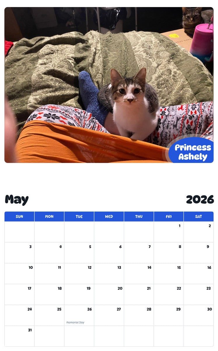 2026 - 2027 Princess Ashely - Pawidols Pet Calendar