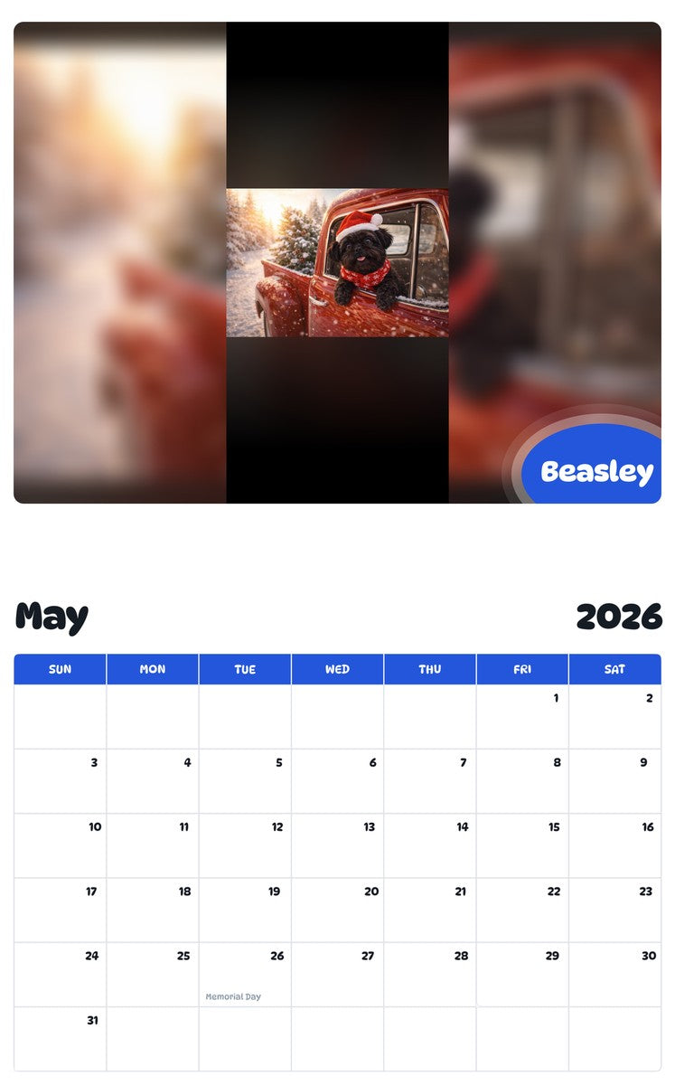 2026 - 2027 Beasley - Pawidols Pet Calendar