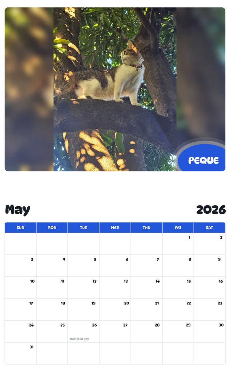 2026 - 2027 PEQUE - Pawidols Pet Calendar