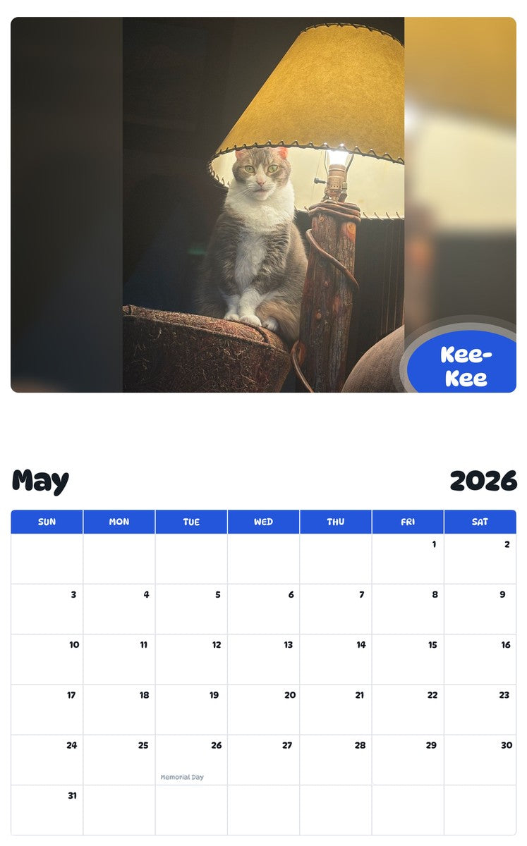 2026 - 2027 Kee-Kee - Pawidols Pet Calendar