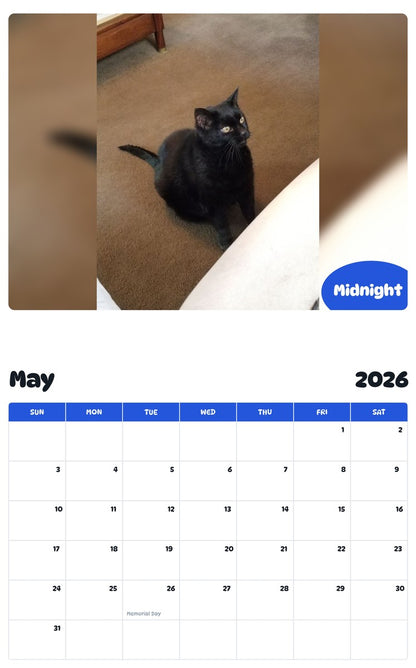 2026 - 2027 Midnight - Pawidols Pet Calendar